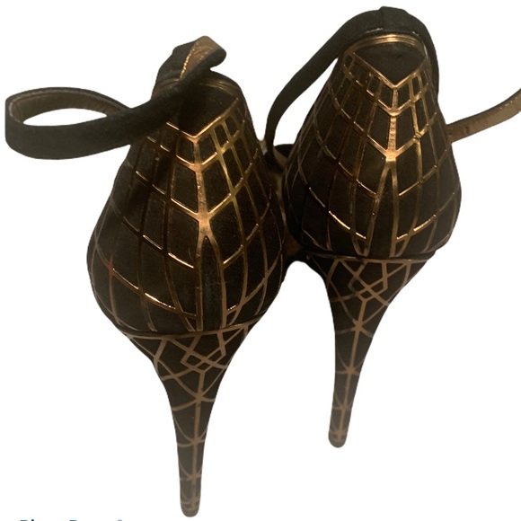 Sam Edelman Black & Gold Paulette Platforms - Picture 8 of 9